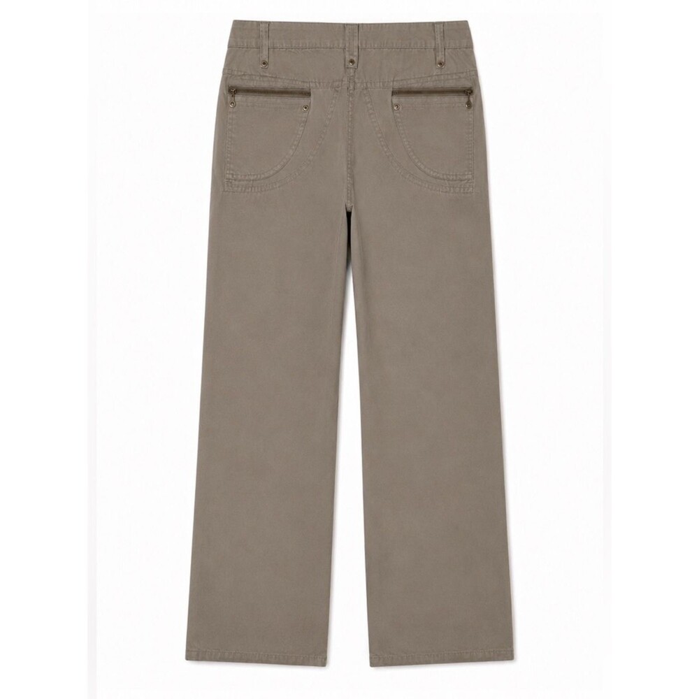 NWT HengShun Taupe Embroidered Straight Leg Pants Women’s Medium - Picture 2 of 4